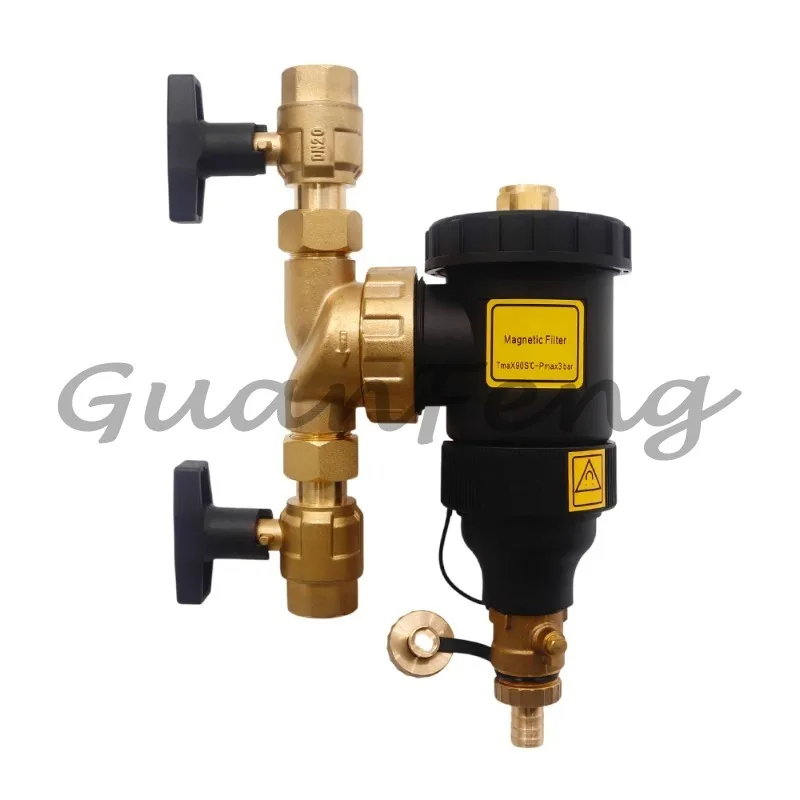 Automatic magnetic filter for household use, suitable for water and floor heating systems, brass material, 110-230V