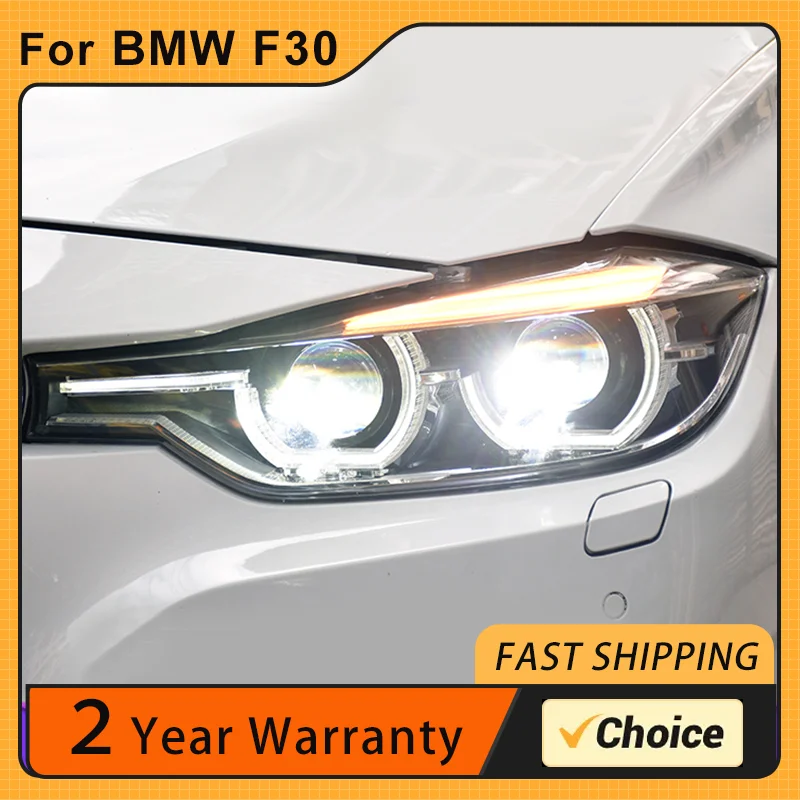 for BMW 3 Series Headlamp Assembly 12-18 3 Series F30 modified LED dual lens spoon headlights LED daytime running lights