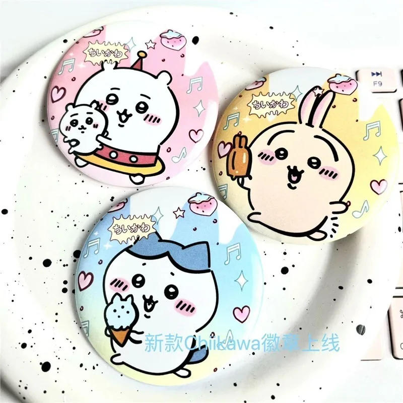 

Chiikawa Jiikawa Anime Fan Peripheral Cartoon Cute Bar Chi Pendant Tinplate Badge Hachiware Badge Usagi うさぎ