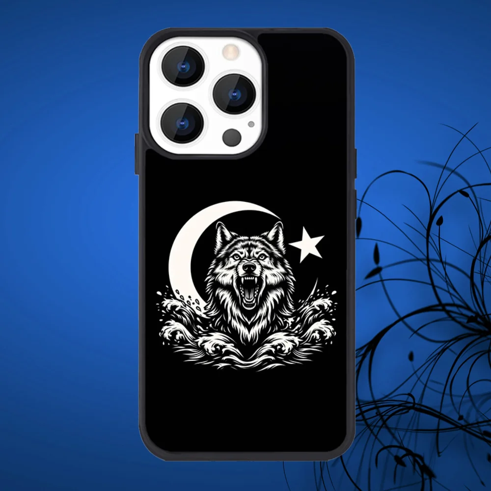 Turk Wolf Turkey Flag Phone Case For iPhone 16,15,14,13,12,11,Plus,Pro,Max Mini Magsafe Magnetic Wireless Charging