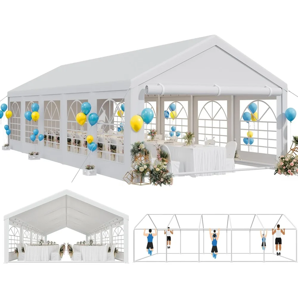 

16x32ft Heavy Duty Party Tent Outdoor Wedding Tent Canopy Event Shelters Upgraded, for Commercial and Parties, Canopy