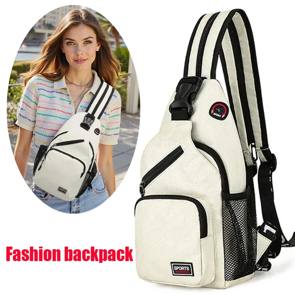 

Travel Sports Bag Small Chest Bag Convertible Shoulder Bag Multifunctional Women's Backpack Shoulder Bag with Headphone Jack