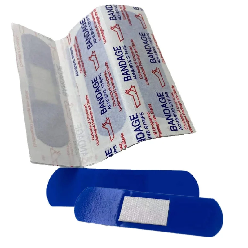 Bandes Adhésives Bleues pour Plâtre de Premiers Secours, Pansement Imperméable pour Plaie, 100 Pièces/Ensemble