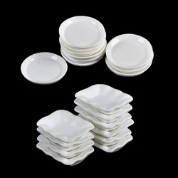 10pcs Dollhouse Miniature Resin Trays Plates Doll Mini Food Dishes Tableware