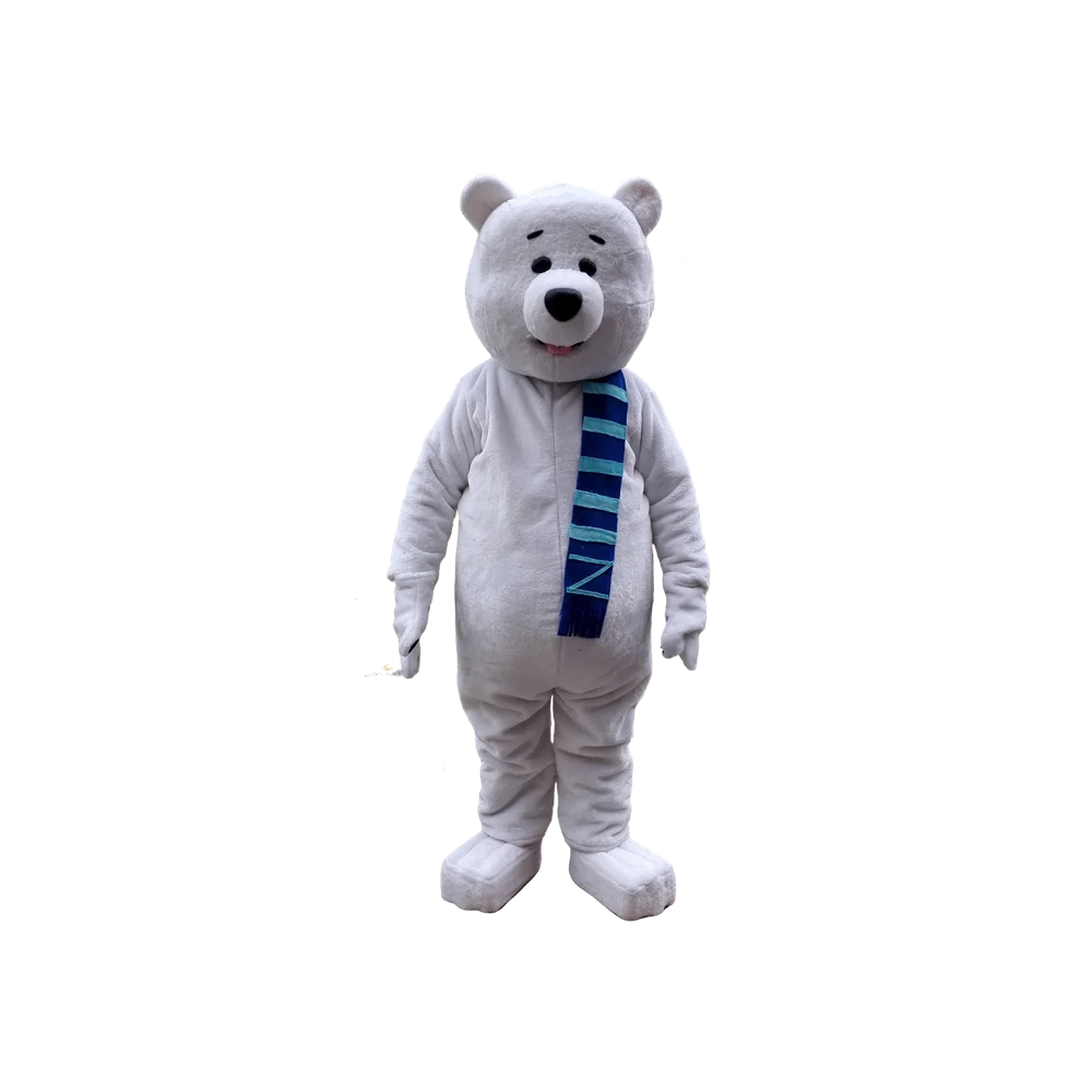 Urso branco mascote traje urso polar personagem dos desenhos animados cosplay carnaval traje fantasia vestido mascotte anime tema 1057