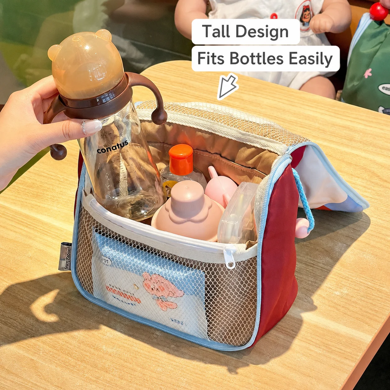 Multi-Compartment Cosmetic Bag Portable Portable Cosmetic Bag Oxford Cloth Toiletry Bag Foldable For Young Girls Daily Use