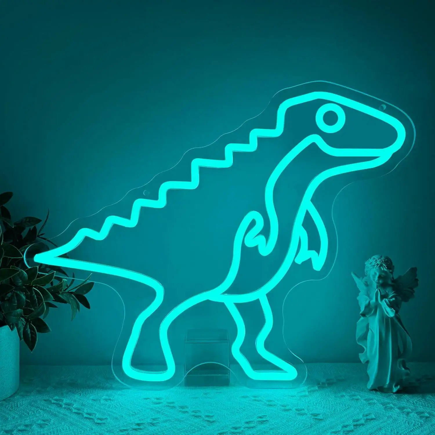 

Dinosaur Neon Sign USB Dimmable LED Light for Kids Bedroom Birthday Party Classroom Man Cave Aesthetic Decor Gifts Night Light