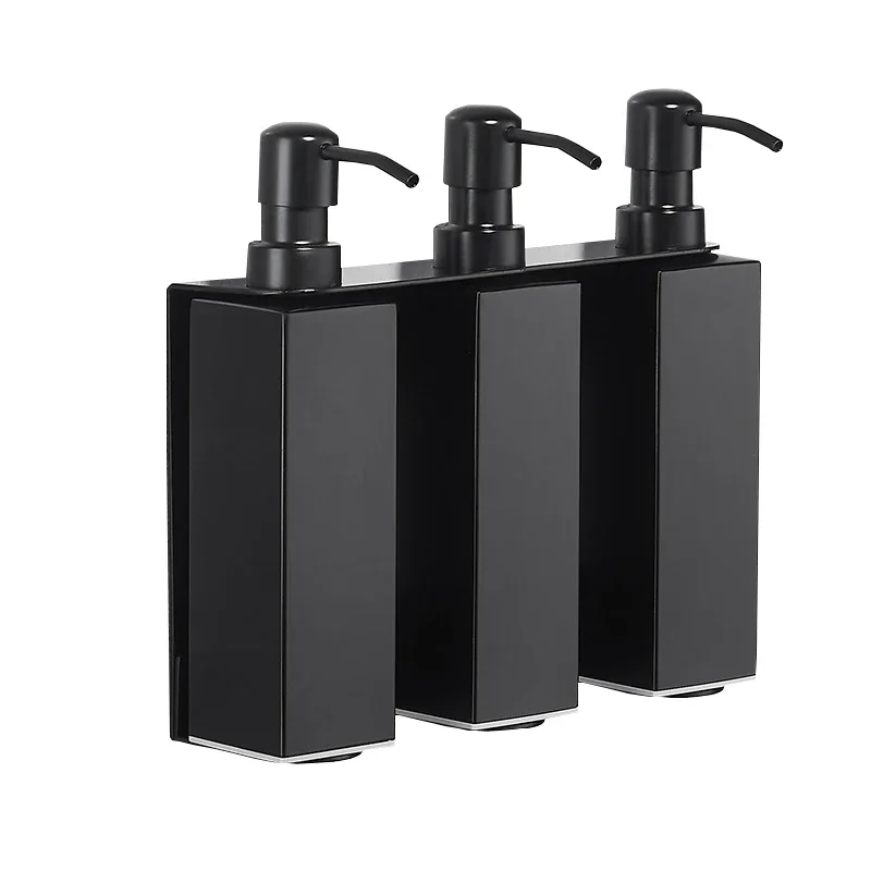 Black quadrate Stainless steel pump dispenser dish soap dispenser for kitchen bathroom soap dispenser set