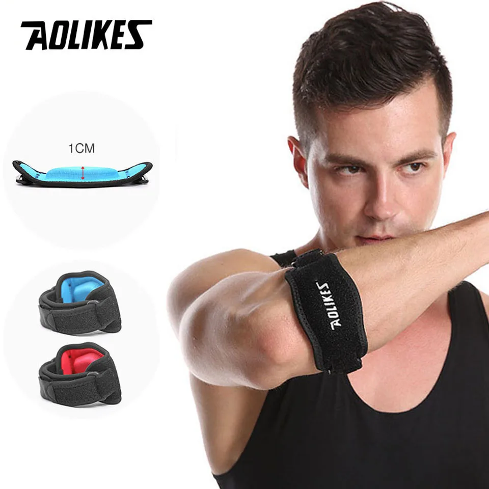 AOLIKES 1PCS New Elbow Protection Strap Elbow Soft Cushion Support Strap Knee Support Basketball Tennis Badminton Elbow Pad