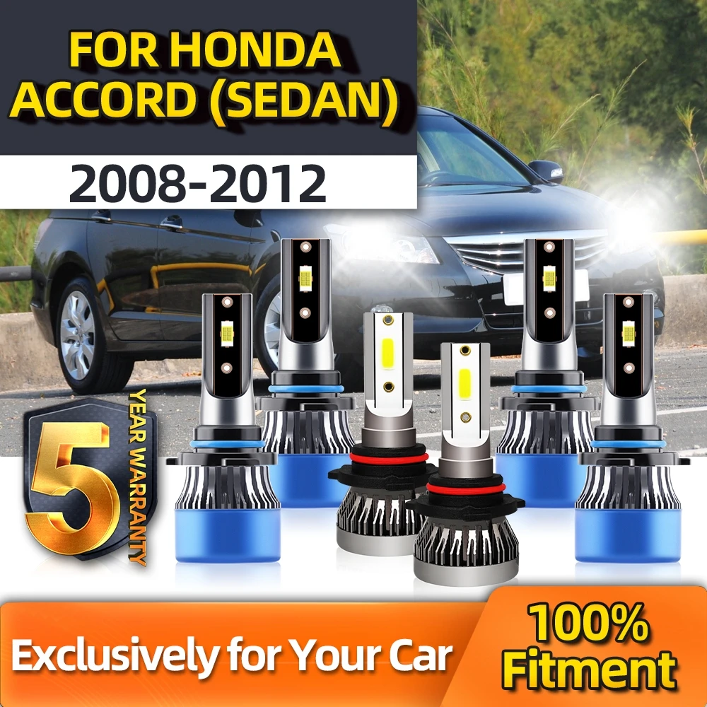 

Crossfox LED Headlight High/ Low 9005 9006 Fog Light H11 Plug-N-Play Bulbs For Honda Accord (Sedan) 2008 2009 2010 2011 2012