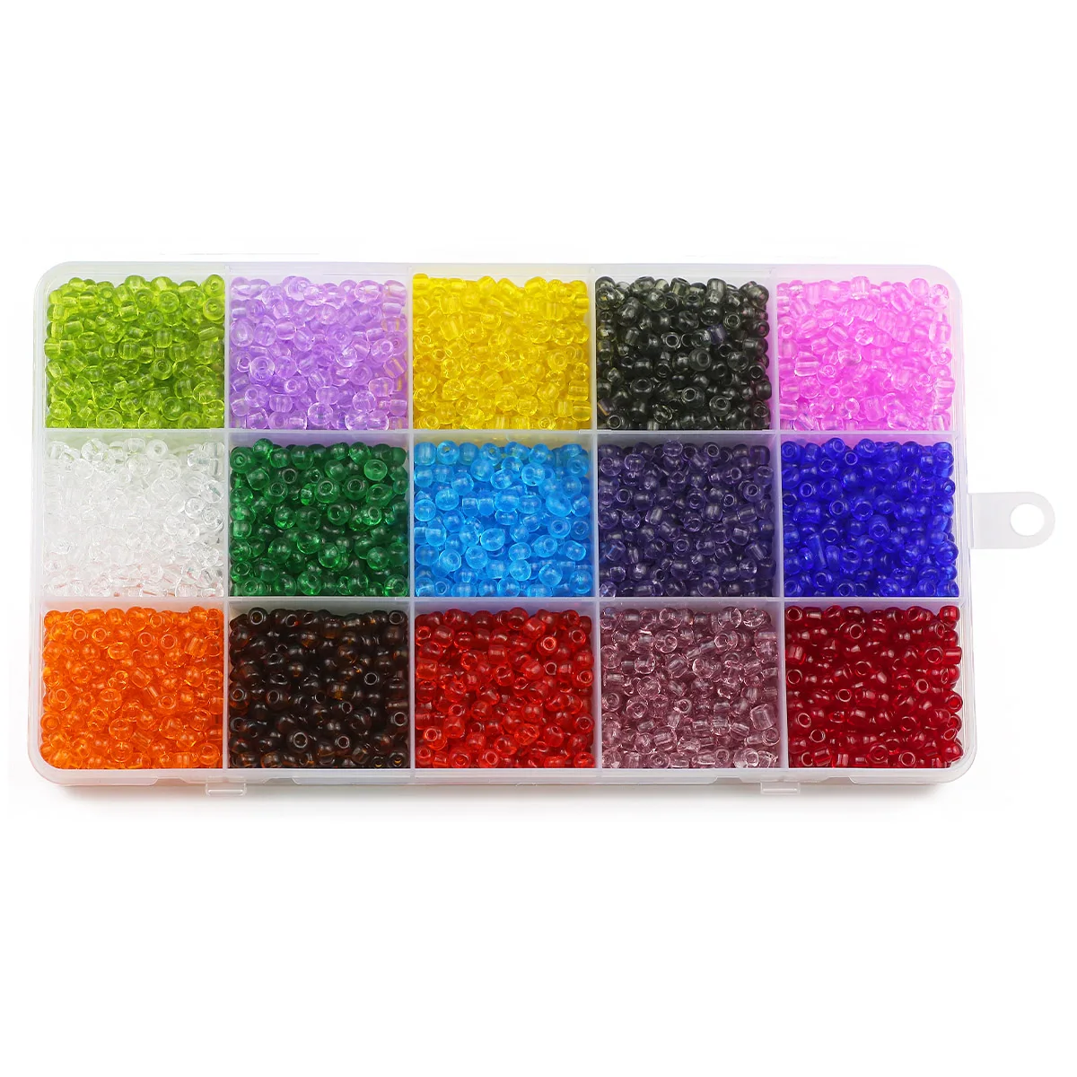 Multicolor Transparent Kit Seedbead 2/3/4mm Multi Size 15 Color Glass Spacer Loose Beads For Jewelry DIY Lady Necklace Earrings