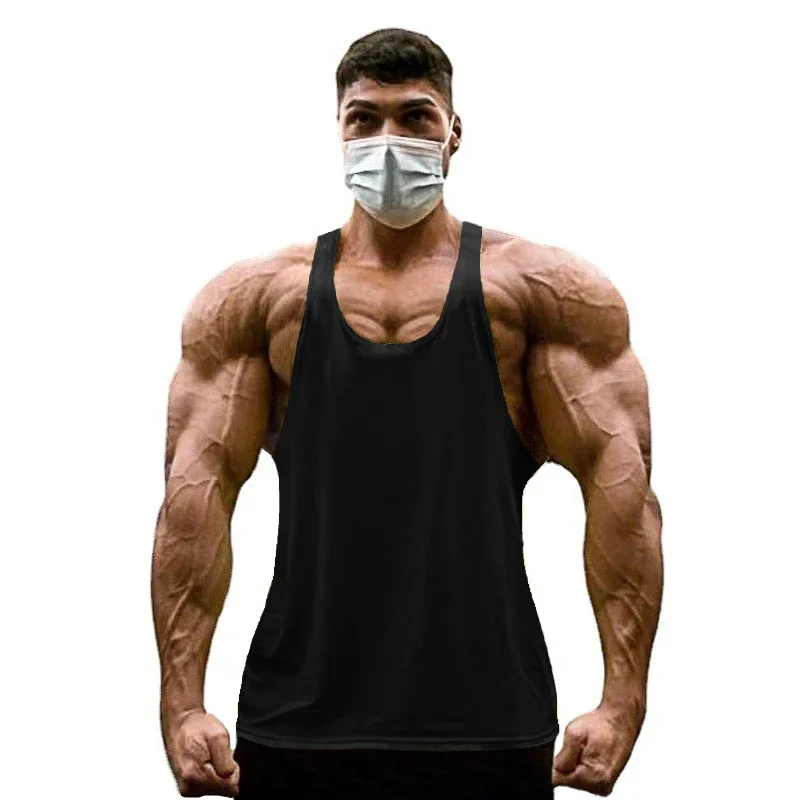Bodybuilding Stringer Tank Tops Men Blank Running Vests Summer Cotton Gym Singlets Fitness Sleeveless Shirt Workout Clothing