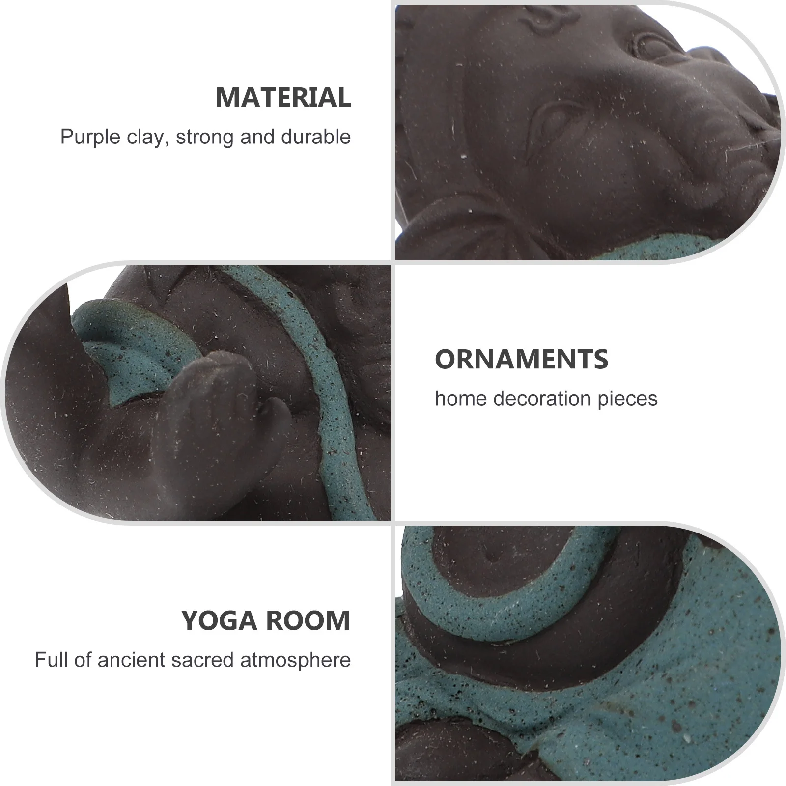 

Purple Clay Buddha Statue Classic Artistic Decor Desktop Adorn Zen Style Home Office Buddhist Ornament Buddha Ornament