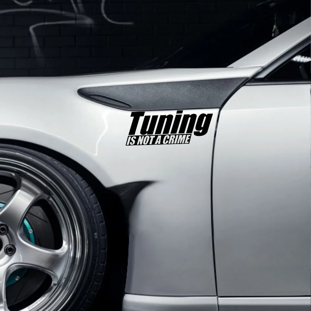 สติ๊กเกอร์ติดรถยนต์ TUNING IS NOT CRIME สติ๊กเกอร์ไวนิลกันน้ำติดตัวถังรถยนต์ ตกแต่งหน้าต่างรถยนต์ สไตล์เฉพาะตัว อุปกรณ์ตกแต่งรถยนต์สุดสร้างสรรค์