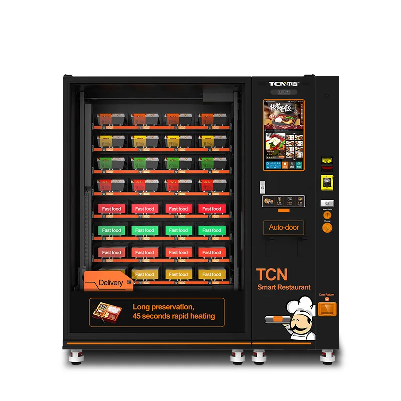 Ready to Eat 24 Hours Self Service Hot Meal Lunch Box Vending Machine Hot Food Vending Machines 22" Touchscreen