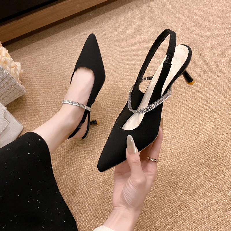 Women's Slingback Sandals   Summer New Ladies Pumps Comfortable Shallow Office Shoes for Women Sexy Pointed Toe Dress Shoes