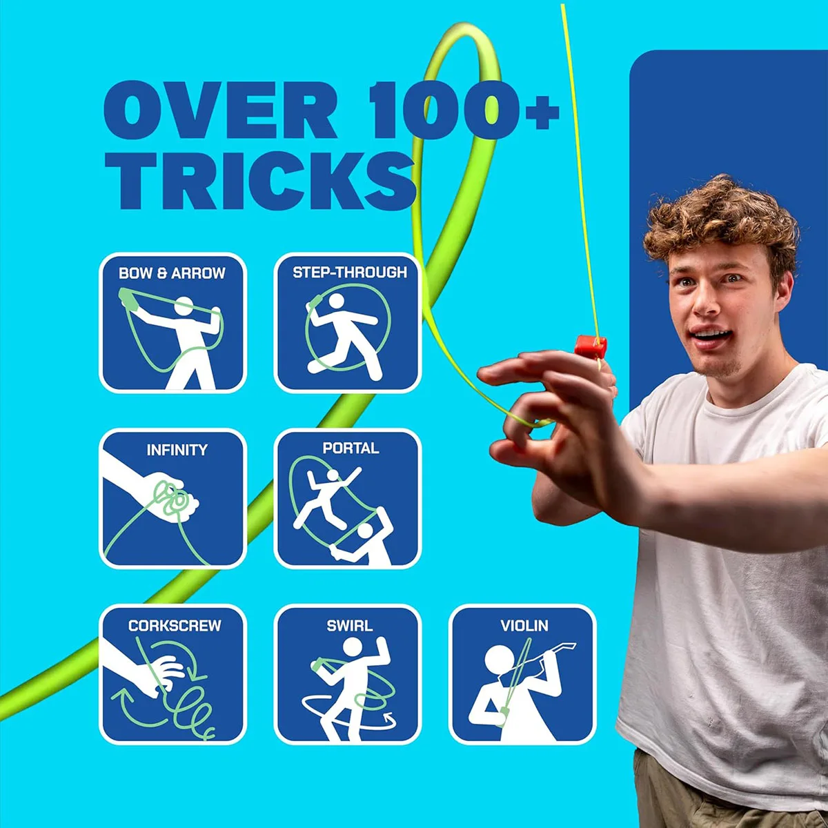 Glowing Rope Launcher Toy, Flying Rope Loop with Various Fun Tricks, Ideal for Indoor & Outdoor Festival Parties