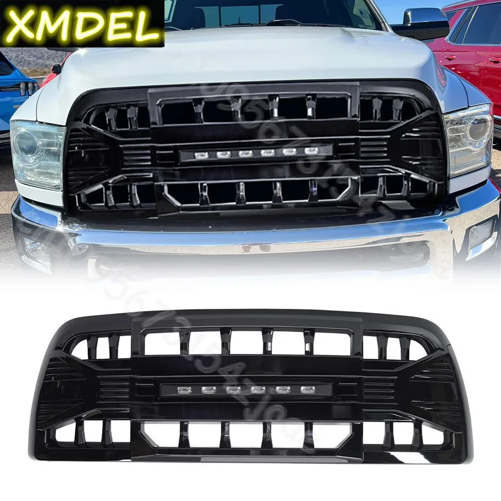car styling Fit 2013 2014 2015 2016 2017 2018 for Dodge Ram 2500 Glossy Black Front Armor Grille w/LED Off-Road Lights auto part