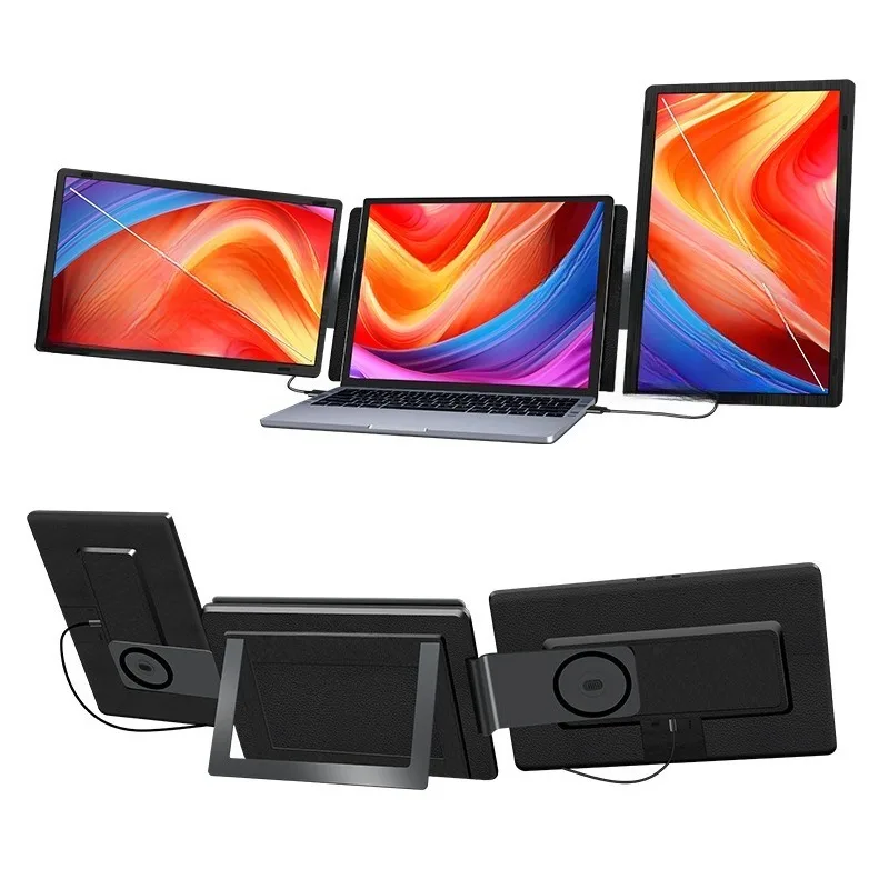 Dual-line dual-screen portable monitor switches horizontally and vertically Dual-screen notebook secondary screen