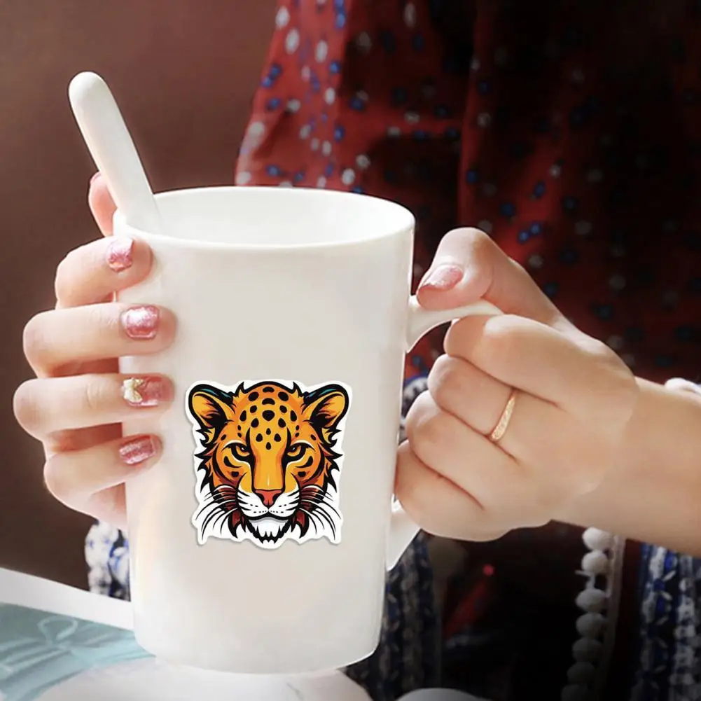 Pegatinas impermeables resistentes a la decoloración, paquete de pegatinas de dibujos animados de leopardo para papelería, portátil, guitarra, teléfono