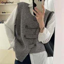 Irregular Vests Women O-neck Simple Elegant Streetwear Loose Spring Office Ladies Popular Casual All-match Korean Style Ins New