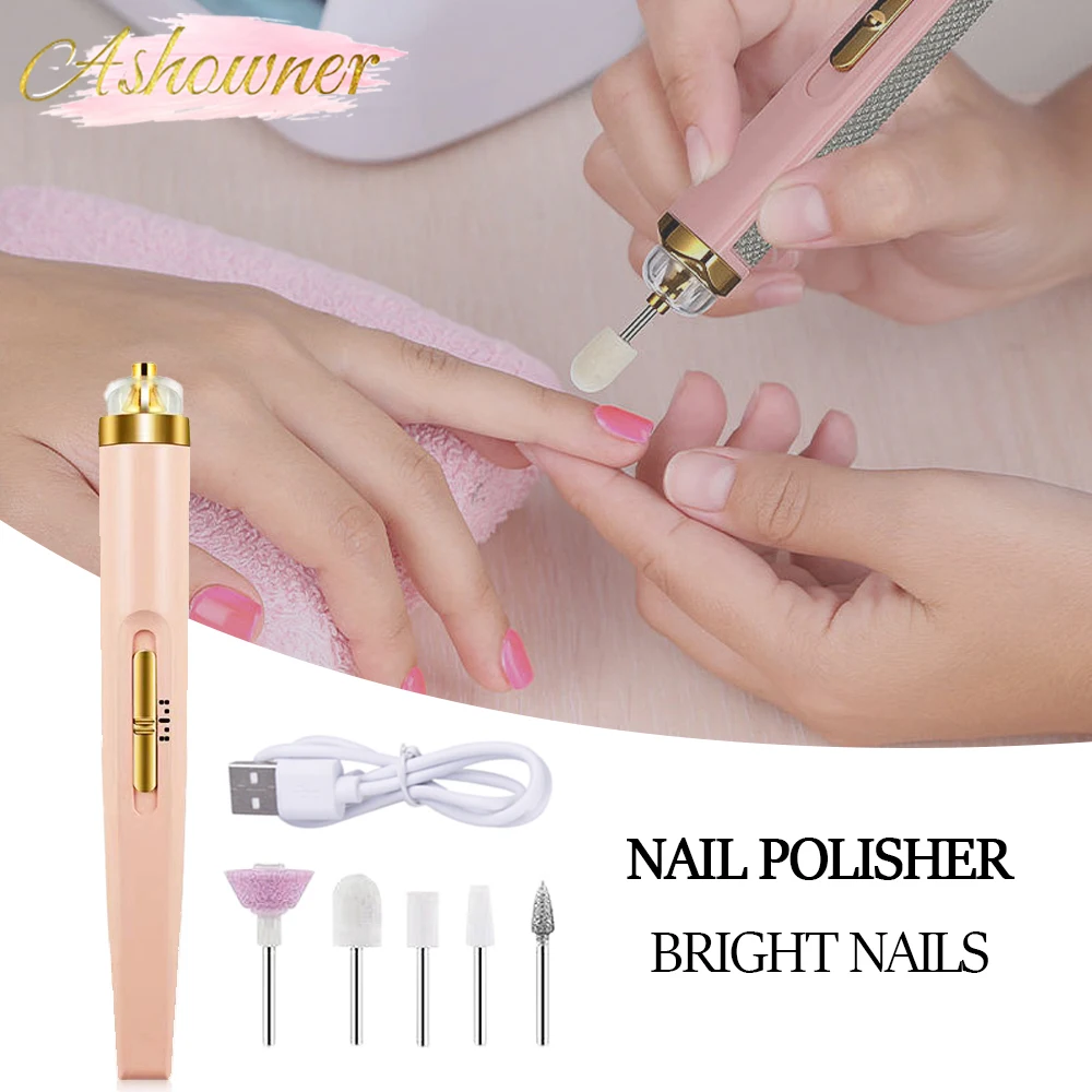 Conjunto de unhas elétrico manicure conjunto 5 em 1 elétrica máquina manicure broca do prego moinho para manicure grooming kit polisher removedor