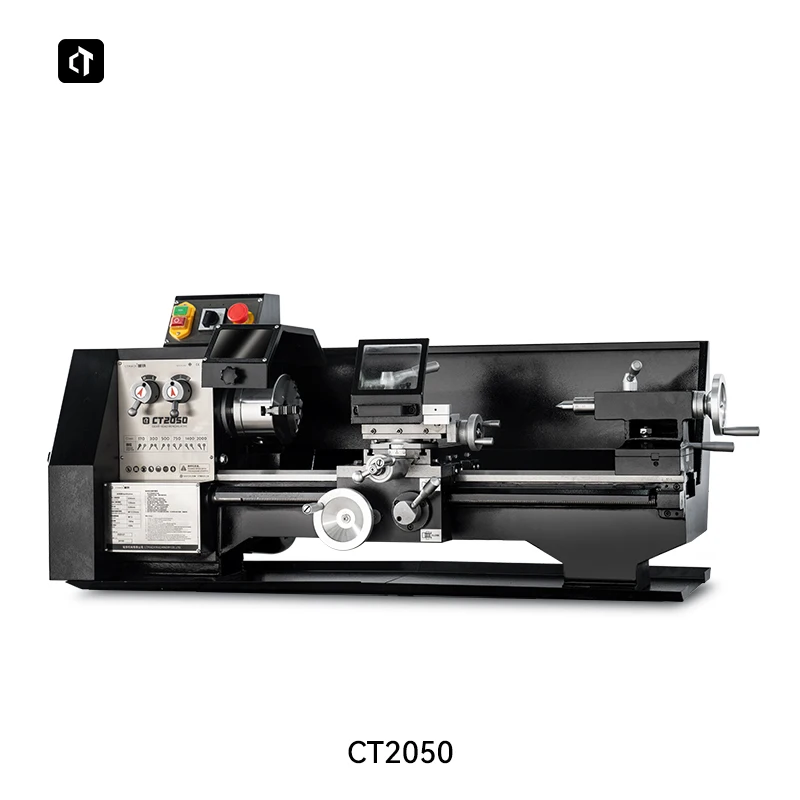 CT2050 Bench Lathe 220mm 26mm High Precision Hobby Mini Metal Lathe with 170~1950RPM Manual Engine Lathe Machine