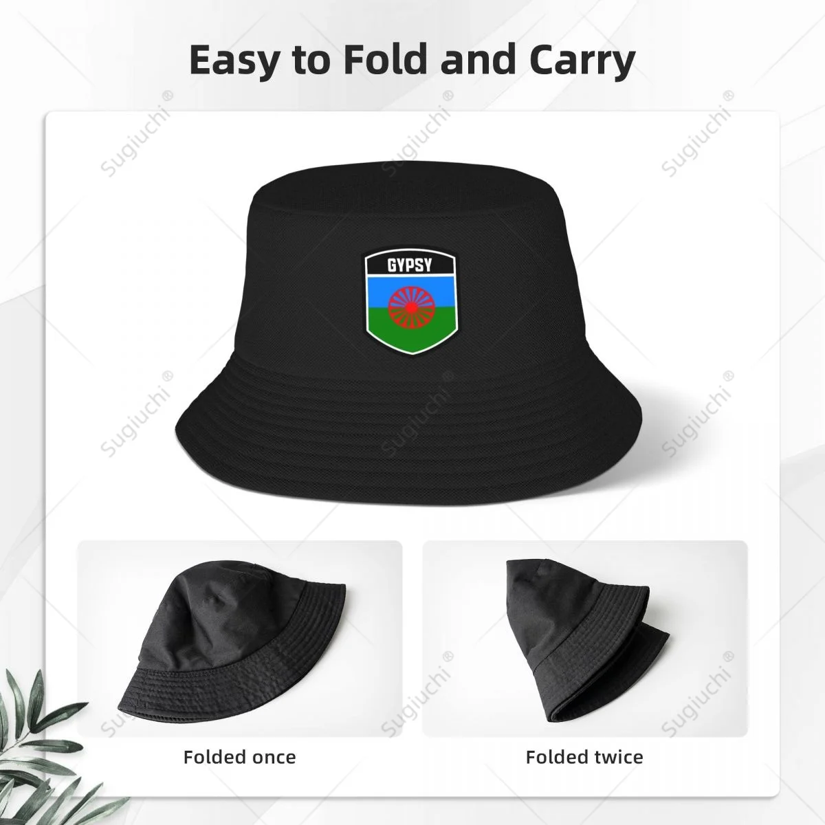 Roma Romani Gypsy Flag Shield Bucket Hats Print Cool Fans Sun Shade Simple Classic Outdoor Summer Fisherman Caps Fishing Cap