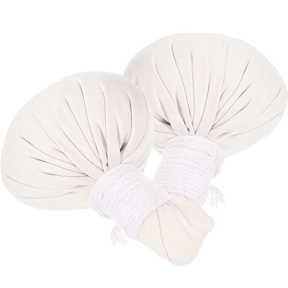 

2 Pcs Herbal Massage Balls Chinese Medicine Compress Bag Cotton Bath Warming Pouches for Muscle Relief Heat Therapy