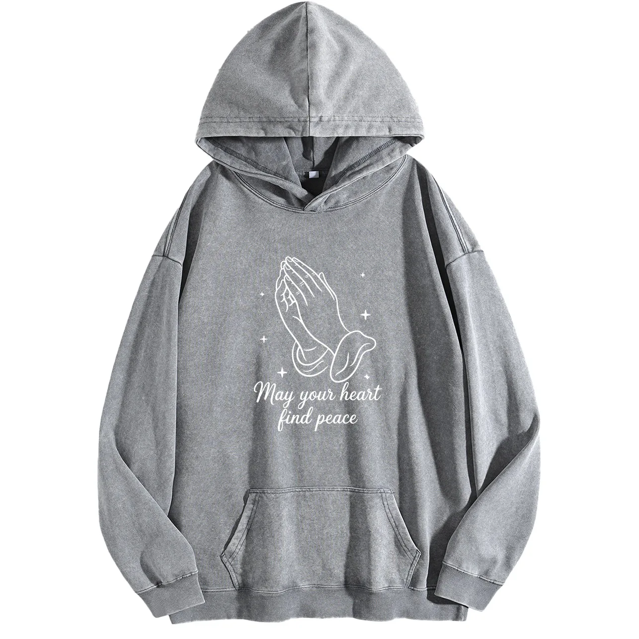 سترة بغطاء للرأس برسومات كلاسيكية مغسولة للرجال من May Your Heart Find Peace، بلوفر كلاسيكي متعثر، سترة كاجوال ملابس الشارع