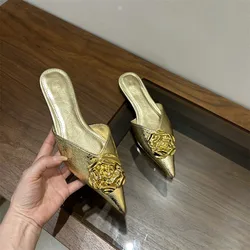 Gold  Heels African Party Shoe and Bag Set 2026 Sandals Ladies Sexy Pump Slip On Pointed Wedge Lace-Up Golden Fine Latest Burgun