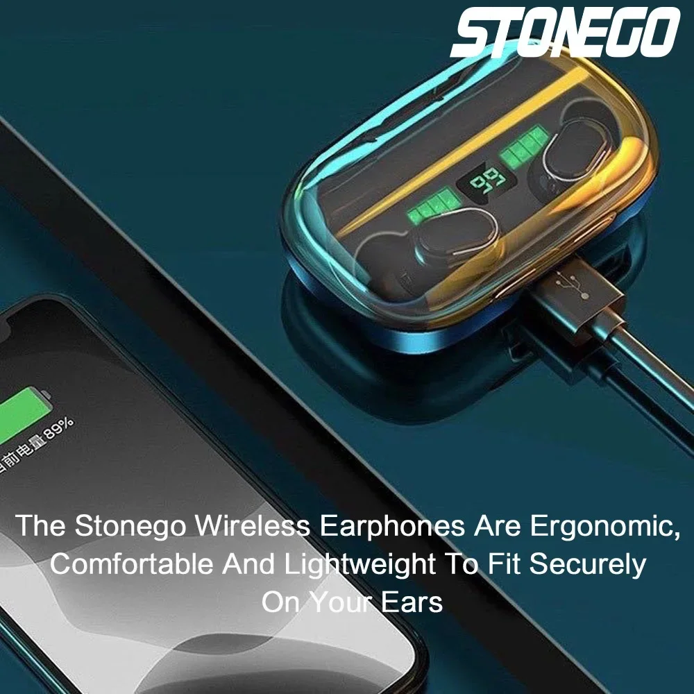 سماعات أذن TWS بلوتوث 5.0 لاسلكية حقيقية، إلغاء الضوضاء، التحكم باللمس، شاشة رقمية، سماعة رأس رياضية #6