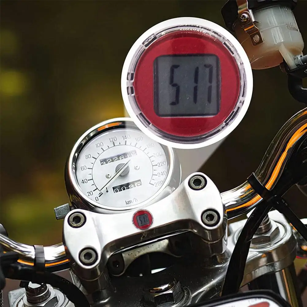 1Pc NEW Mini Waterproof Motorcycle Bike Sticky Digital Display Clock Watch Motorcycle Decoration Auto Car Interior Accessories