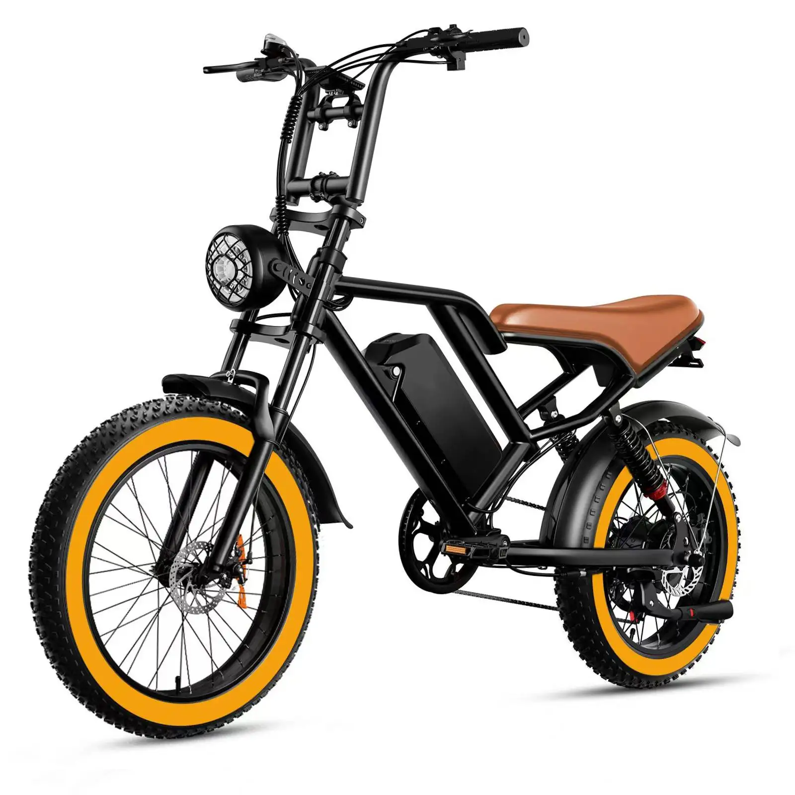 Elektrofahrrad S8 48V 17,5AH Akku 35 Meilen Reichweite Einzelmotor Hinterradantrieb 25 km/h Geschwindigkeit Vorder- und Hinterradaufhängung Stoßdämpfer 20 Zoll All-Terrain-Fettreifen E-Bike mit App
