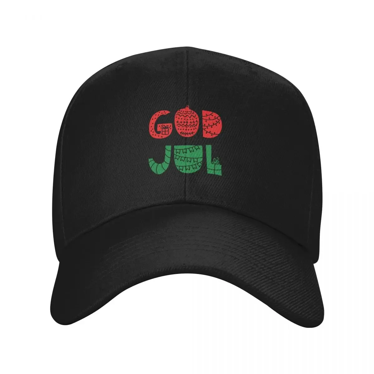 God Jul Nordic Christmas Scandinavian Xmas Baseball Cap custom Hat Snapback Cap Streetwear Caps Women Men's