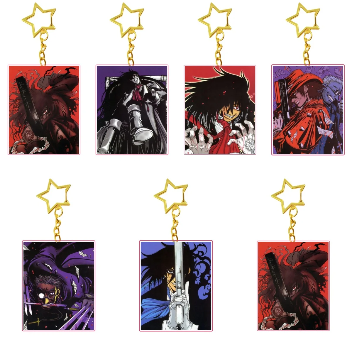 6cm Hellsing Archive Acrylic Keychain Ornaments Decorations Cosplay Accessories Goods Christmas Gifts