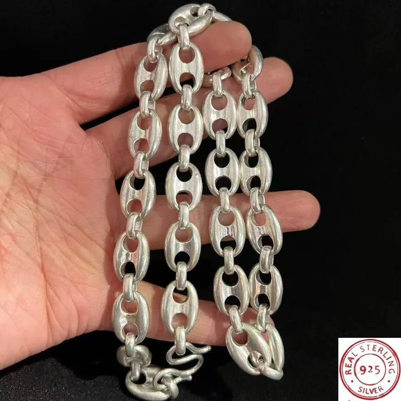 S925 Sterling Silver Buckle Necklace, Fine Craftsmanship, Fortune & Blessing Design, Personalized Unisex Jewelry for Couples