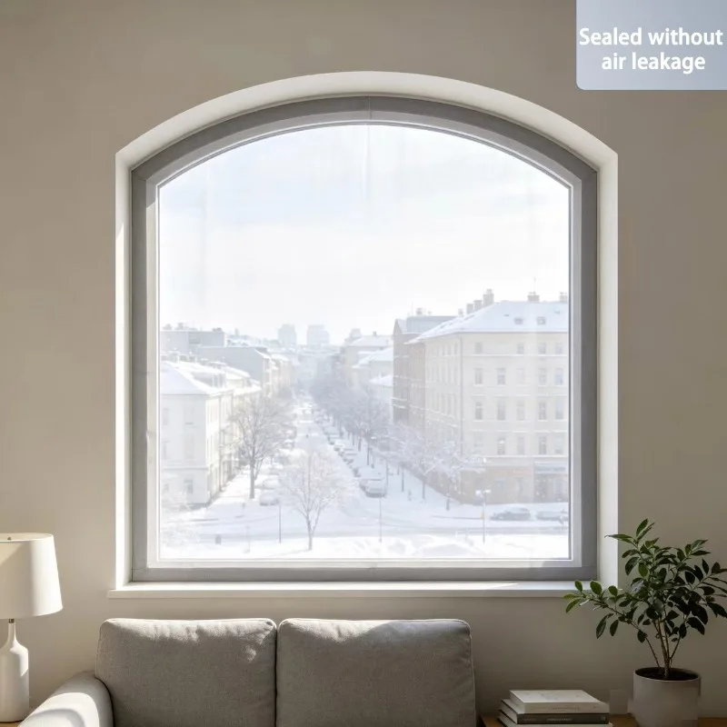Customizable size, made of windproof PVC environmentally friendly material, highly transparent gray curved top window film