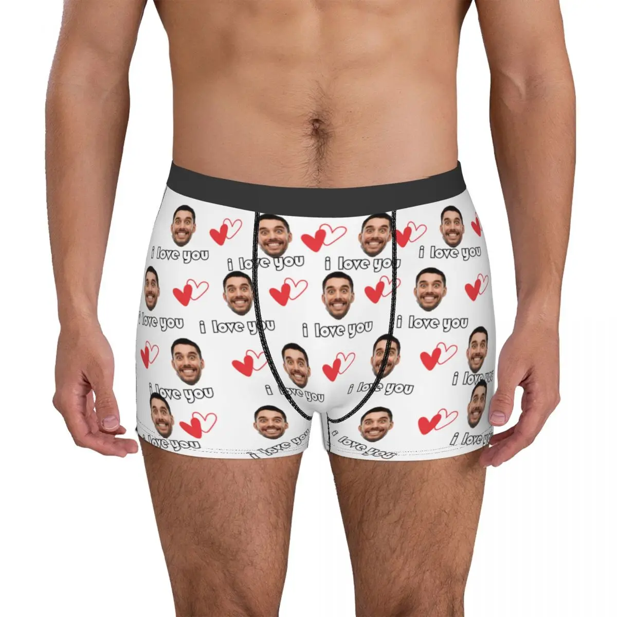 Calzoncillos Bóxer personalizados para hombre, ropa interior con foto facial personalizada, regalo divertido para marido, regalo de aniversario/Día de San Valentín