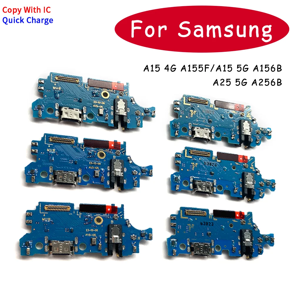 

10PCS For Samsung A15 4G A155F A25 5G A256B A156B USB Charging Board Dock Port Flex Cable Replacement Accessories