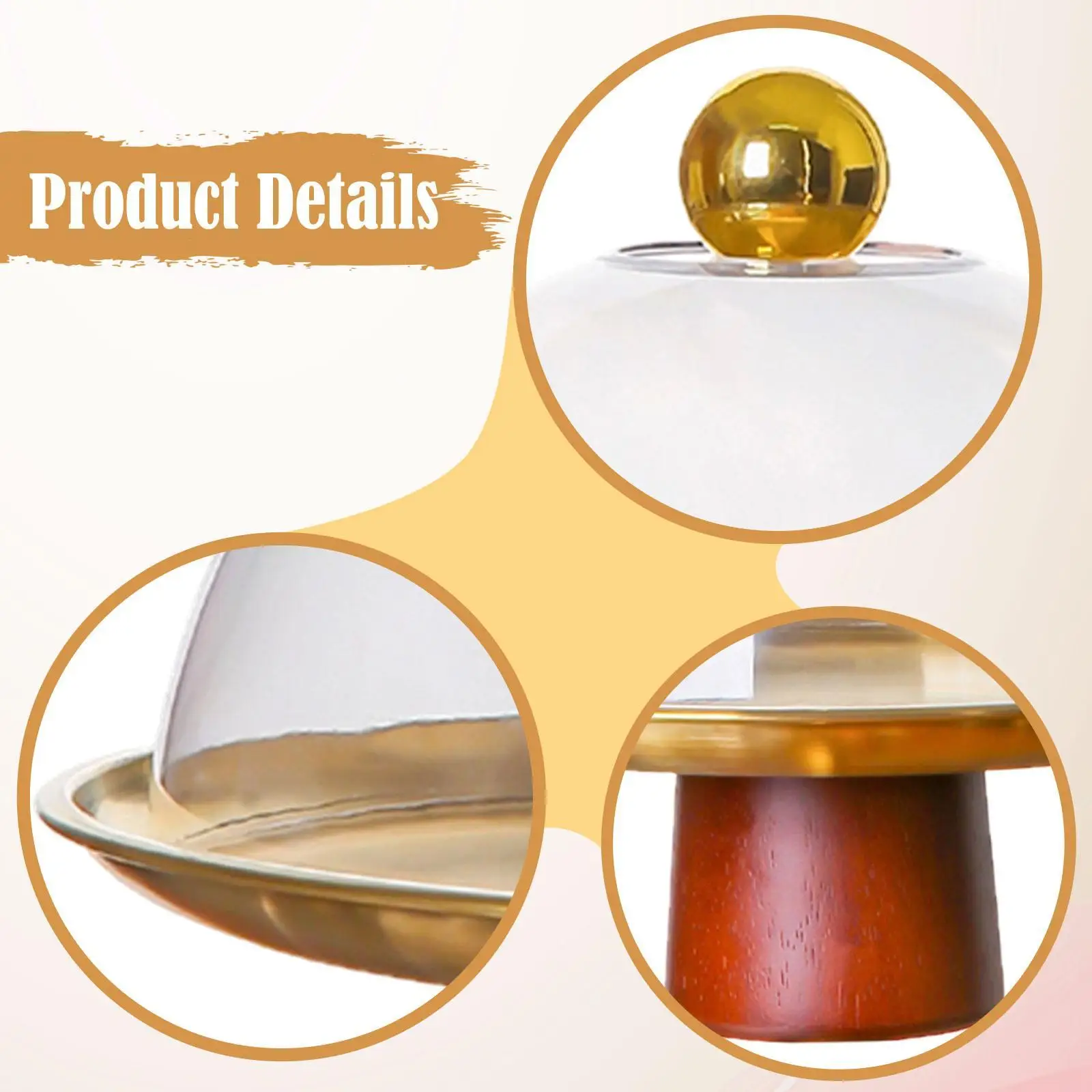 Cake Stand with Lid Cakes Dome Cover Reusable Dinnerware Server Pastry Cake Holder for Charcuterie Festival Shop Housewarming