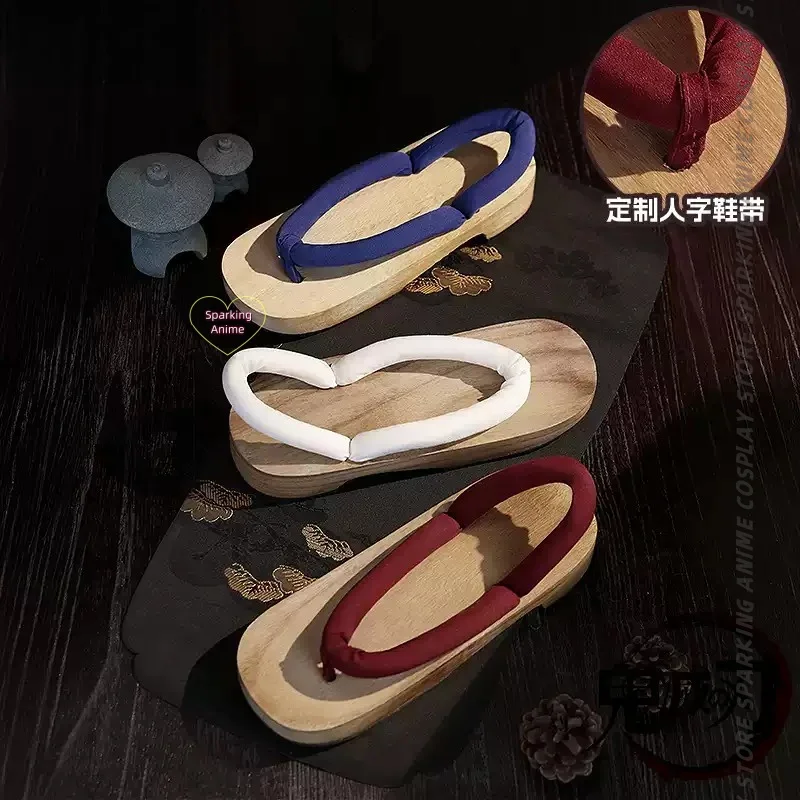 Tanjiro Giyuu Zenitsu Nezuko Muichirou Mitsuri Cosplay Shoes Anime Men Women Wooden Clogs Shoes for Comic Con Event view 5