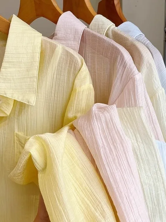 เสื้อคลุมกันแดดผู้หญิงสำหรับฤดูร้อน ผ้าชีฟองบางเบา ระบายอากาศได้ดี เหมาะสำหรับใส่กับเครื่องปรับอากาศ สไตล์เกาหลี แขนยาว