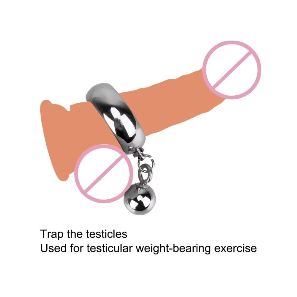 Delay Ejaculation Male Masturbator Sexy Ball Exerciser SM metal penis pendant weight Penis Ring Cock Stretcher Sex Toys For Men