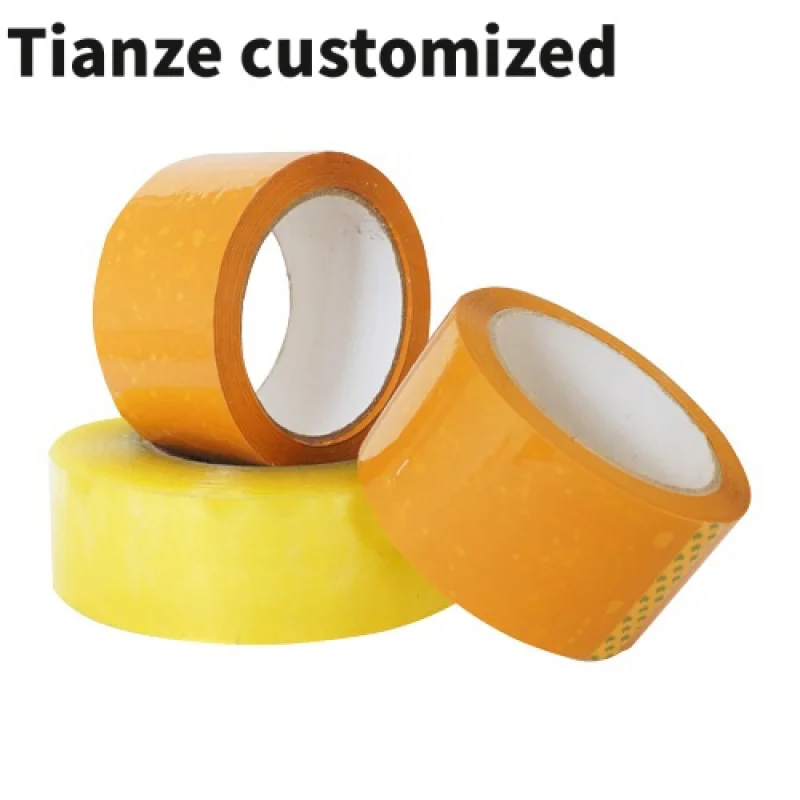 10 pieces(custom) custom logo yellow carton sealing Bopp carpet self adhesive box tape transparent waterproof printed pack