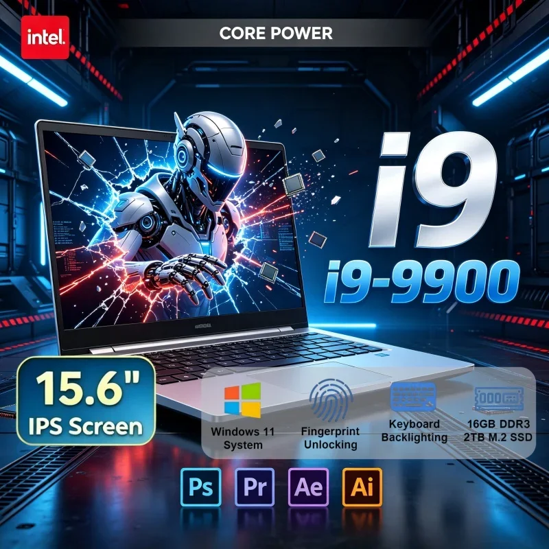 Well Recommended 15.6 Inch Premium Laptop Intel i9-9900 120Hz FHD IPS 16/32GB RAM 2TB SSD Win11 Business Work Notebook