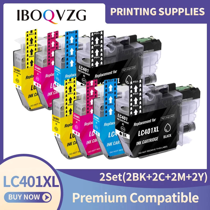 IBOQVZG LC401 LC401XL LC401 XL 401XL Inkjet Ink Cartridge Compatible For Brother MFC-J1010DW MFC-J1012DW MFC-J1170DW Printers