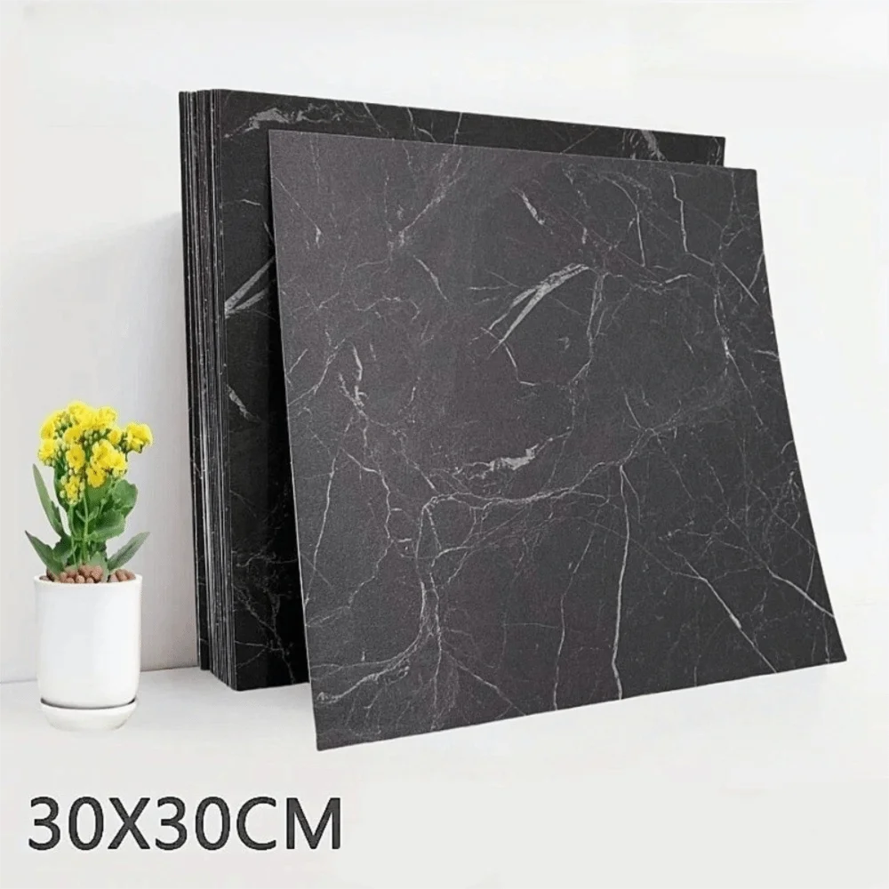 Self Adhesive Floor Tile PVC Marble Texture Vinyl Floor Tile 30X30CM Water Proof Wall Floor Decal For Background Wall