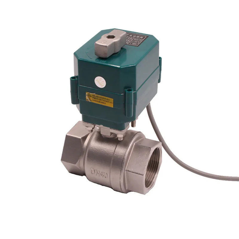 DN15-50 Motorized Ball Valve Stainless Steel Full Bore High Torque Ball Valve 2/3 Wire Electric Actuator With Manual Switch 220V