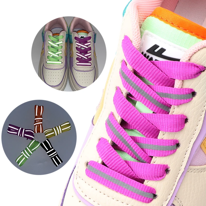 3M Flat Reflective Shoe laces Luminous Glowing in the dark Shoelace luxurious fluorescence Shoelaces for Sneakers Shoestrings